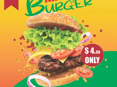 Burger Flyer branding burger flyer food graphic design poster