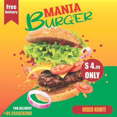 Burger Flyer branding burger flyer food graphic design poster