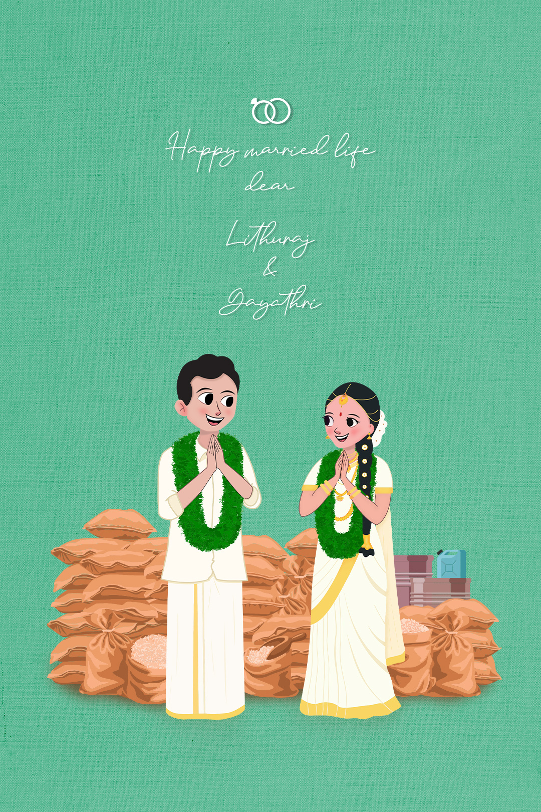 Wedding portrait vector