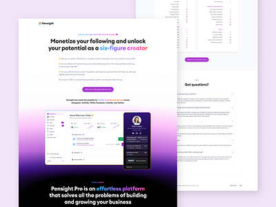 Pensight - Landing Page Design cro