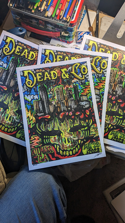 Dead&Co Atlanta 2023 Prints deadcompany design graphic design graphicdesign grateful gratefuldead gratefuldeadart illustration lotart mixedmedia