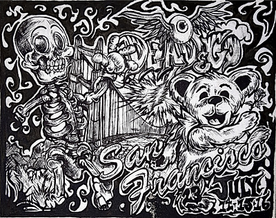 Dead&Co San Francisco 2023 *Black &White Prints deadcompany design graphicdesign gratefuldead gratefuldeadart illustration lotart mixedmedia