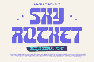Sky Rocket - Unique Display Font branding design displayfont fashion font funfont hypebeast logo retro streetwear typeface y2kfont