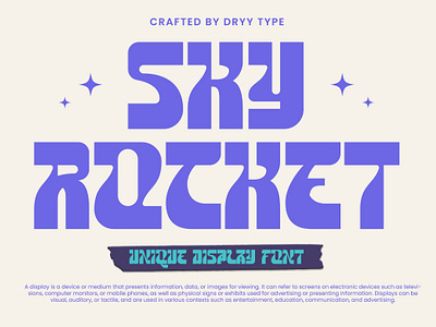 Sky Rocket - Unique Display Font branding design displayfont fashion font funfont hypebeast logo retro streetwear typeface y2kfont