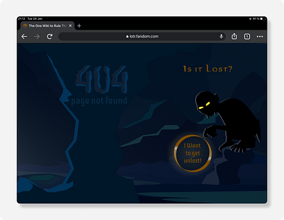 Daily UI #008 - 404 page 404 page adobe illustrator daily ui 008 dailyui figma graphic design lordoftherings lotr tolkien ui web