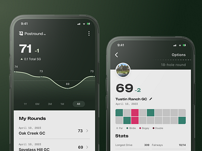 Golf Statistics App app branding design golf mobile product sports statistics ui