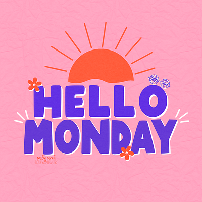 hello monday! design fonts handlettered handlettering illustration procreate