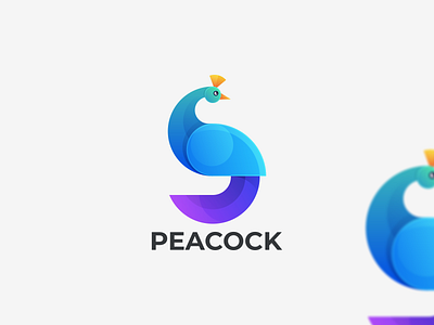 PEACOCK bird coloring branding graphic design icon logo logo design peacock coloring