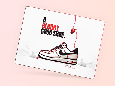 a bloody good shoe. animation branding design framer graphic design hero landing page mid journey ui web design