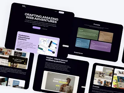 Personal portfolio dark theme design personal brand personal portofolio ui ux uxui