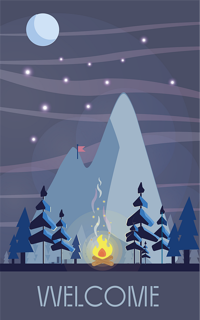 Only mountains abstract card cute design illustration vector