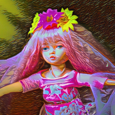 Ai image of a doll digital art female floral illustration