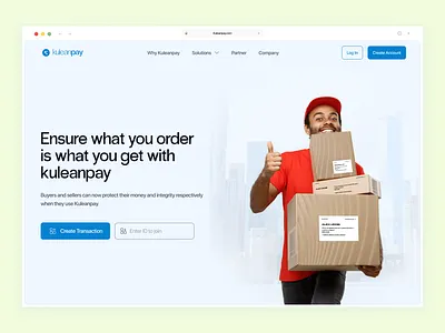 Kuleanpay - Landing page buyer create transaction design escrow finance fintech hero join transaction landing page online online transaction order product design seller ui design ux design web design