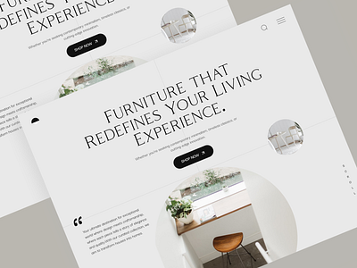 Elegance Redefined: "Furniture that Transforms Spaces." chair flat design furniture hero section minimal minimal furniture minimal hero section morden furniture ui ui design web design