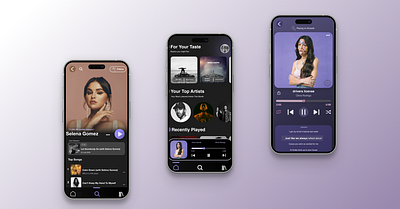 Mobile Music app app artist case study graphic design gray ios mobile mobile app music music app phone phone app purple stream music streaming app ui ui ux ux