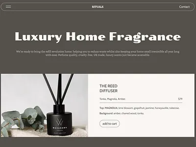 Rityals shop header branding design web webdesign website