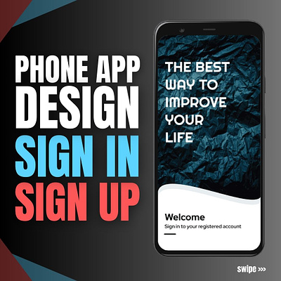 Sign In, Sign Up Screens for Android app graphic design typography ui ux