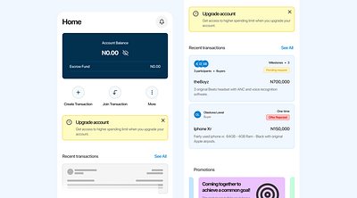 Shots - Escrow transactions - Ongoing design empty state escrow filled state home mobile mobile app product design transaction ui design ux design view transactions