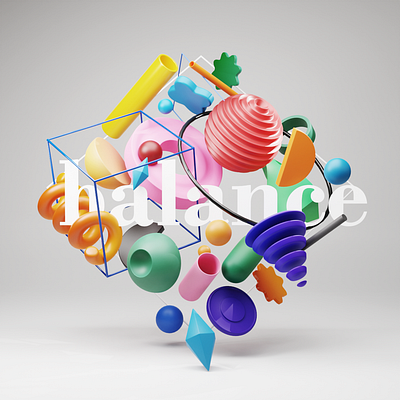 Balance 3d abstraction design graphic design