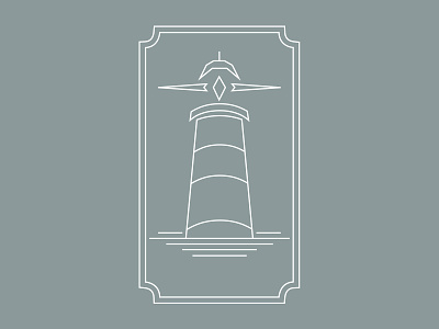 Lighthouse Luxury Icon Illustration branding cape palliser cartouche graphic design icon iconography illustration lighthouse line drawing logo luxury icon new zealand ray of light