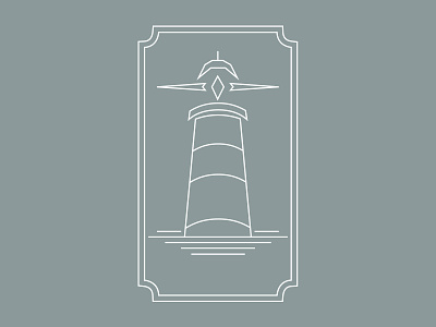 Lighthouse Luxury Icon Illustration branding cape palliser cartouche graphic design icon iconography illustration lighthouse line drawing logo luxury icon new zealand ray of light