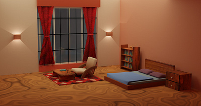 Bedroom by Blender 3D 3d design interior