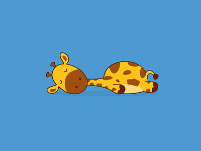 Giraffe animal character color cute giraffe graphic design illustration logo minimal simple sleep smile