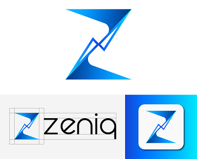 Zeniq - Logo, Logo Design, Modern Logo, Brand Identity app icon bolt logo brand identity design branding design graphic design letter z logo lettermark logo logo design logomark logos logotype ltpd galaxy modern logo tech tech logo