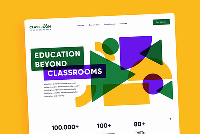 Classroom online education platform animation branding education first screen motion graphics online education platform ui web site