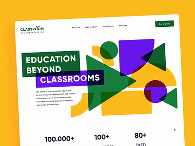 Classroom online education platform animation branding education first screen motion graphics online education platform ui web site