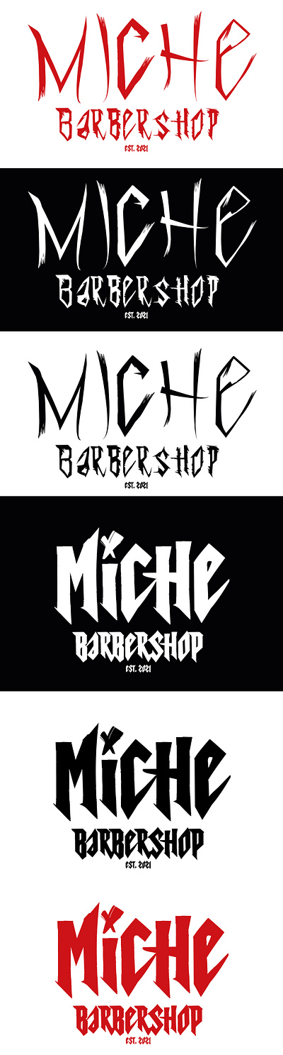 MICHE BARBERSHOP barber barbershop branding design logo logo design miche