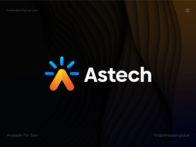 Astech - Tech Logo Design, Tech Logo, A Logo Design, Tech Logos a logo blockchain brand identity branding design gradient icon iqbalhossainglobal letter a logo logo logo design logo designer mdiqbalhossain modern logo tech company logo tech logos technology