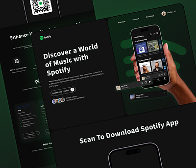 Spotify Landing Page adobe photoshop adobe xd branding creativedesign design figma freelance graphic design landing page motion graphics product design spotify ui ui design ui ux design uiux ux ux design web design website design