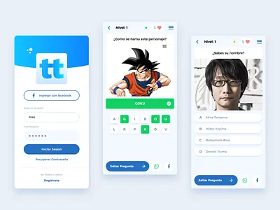 2019 - Trivia Taku App anime app design game trivia uiux