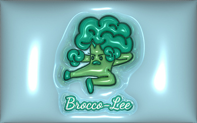 Broccoli who likes karate 3d broccoli character design design illustration meme