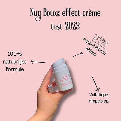 Nuy Botox effect crème Test 2023 Graphic beauty biobey graphic design huidverzorging
