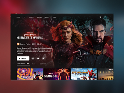 Streaming Platform disney plus dribbble inspiration movie netflix primevideo streaming app tv ui uidesign ux uxdesign web web design