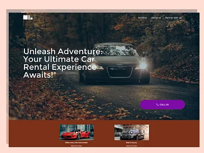 Car rental landing page car rental design luxury transport ui web