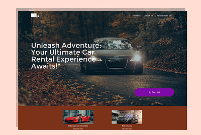 Car rental landing page car rental design luxury transport ui web