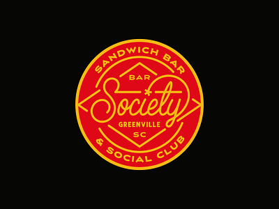 Society Sandwich Bar badge bar branding lettering logo