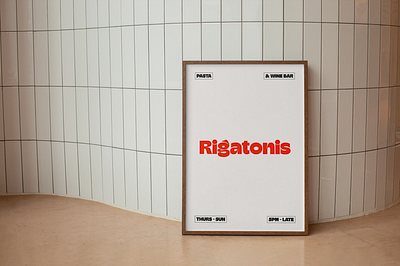 Rigatonis A Frame branding design graphic design illustration logo typography