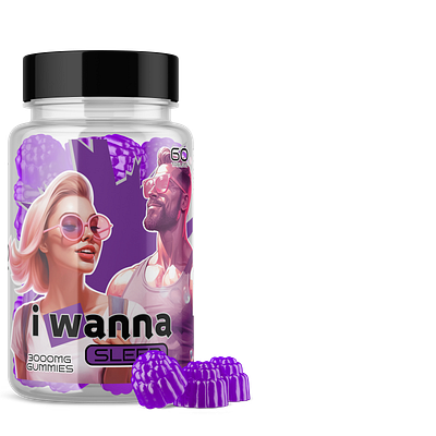 iWanna Gummy Labels branding design graphic design vector