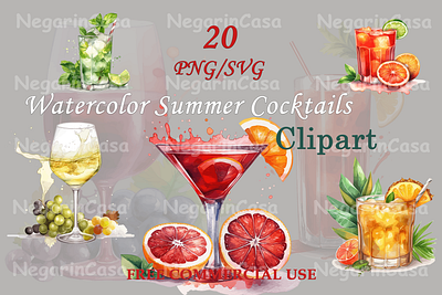 Summer Cocktails graphic design