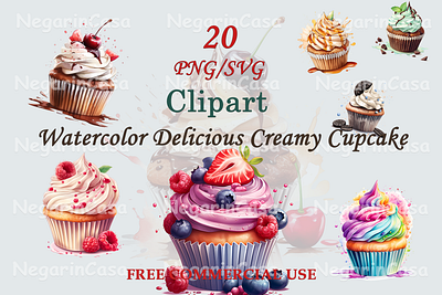 Delicious Creamy Cupcake graphic design