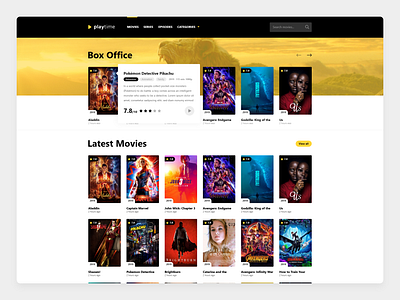 2019 - Play time design movies series streaming theme tv ui