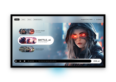 ECHO_ai Game Lobby concept art game art gaming ui ui designer ux ux designer visual design web design