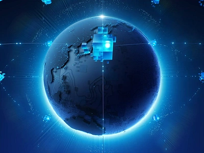 Vast data globe by Milkinside 3d animation arhitecture blue branding c4d connections cube cubes data glass globe graphic design logo map motion graphics platform spinn ui world