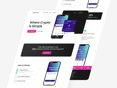 Landing Page for Crypto Mobile App blockchain crypto landing landing page ui ui design web web design