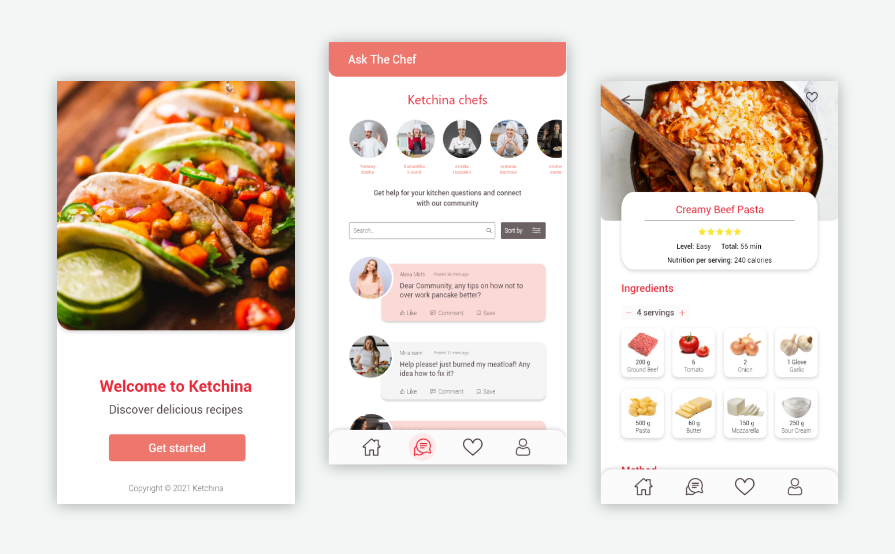 Food Mobile App app design chef app cooking app culinary app food food app graphic design kitchen meal app menu app mobile app modern app nutrition app recipe app restaurant app savory ui ux uxui design web