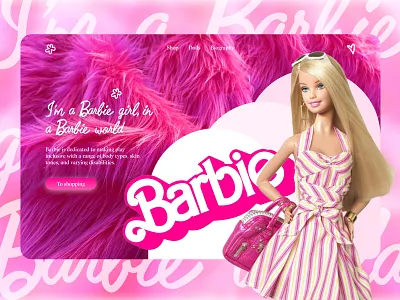 It's a Barbie girl concept for landing page♥ barbie branding design landing lp web design landing page logo ui ux